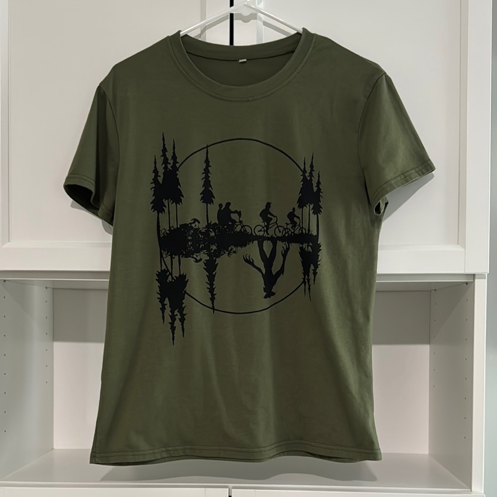 Olive Green Stranger Things Tee